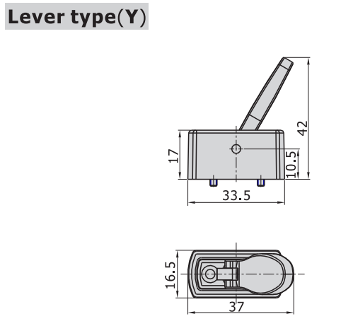 M3Y11006T AIRTAC MANUAL VALVES, M3 SERIES LEVER TYPE<BR>3 WAY 2 POSITION N.C, 1/8" NPT PORTS